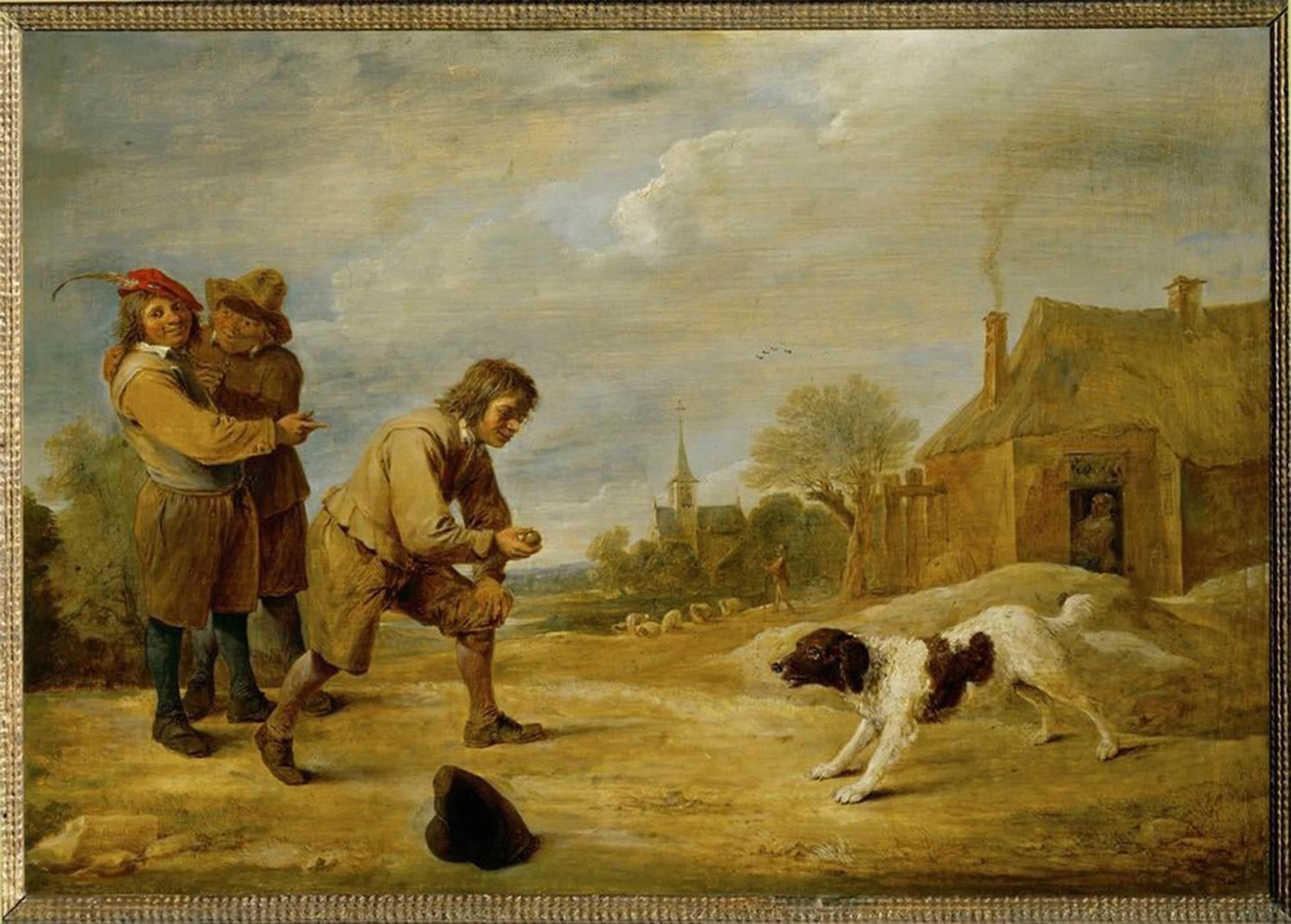 Serendipitp Boys No Frame Vintage Picture Print On Canvas Wall Art Poster Farm With A Dog By David Teniers The Younger Artwork Print Poster For Wall Decor 60X90cm