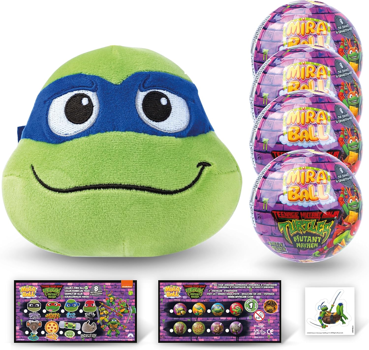 Teenage Mutant Ninja Turtles, Blind Box Surprise Plushies - Mystery Action Figures Toy, Cute Stuffed Animal - Great for Gifts & Party Favors, Aged 3+ (4-Pack)
