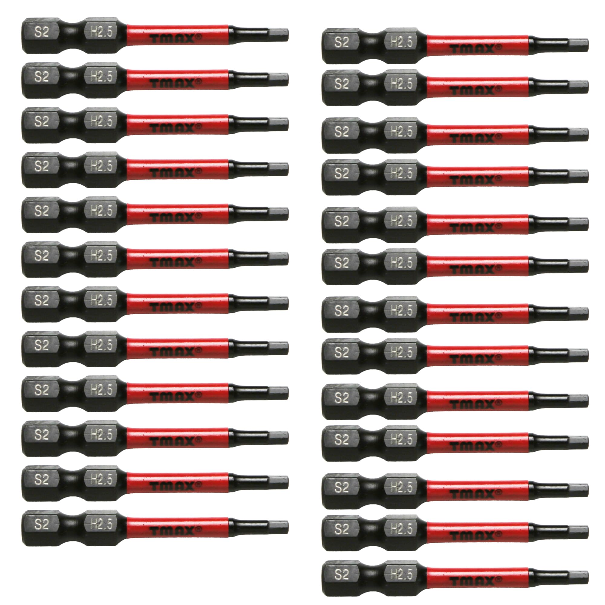 Puntas Allen H2.5 TMAX de impacto negro para destornillador de vástago hexagonal de un cuarto