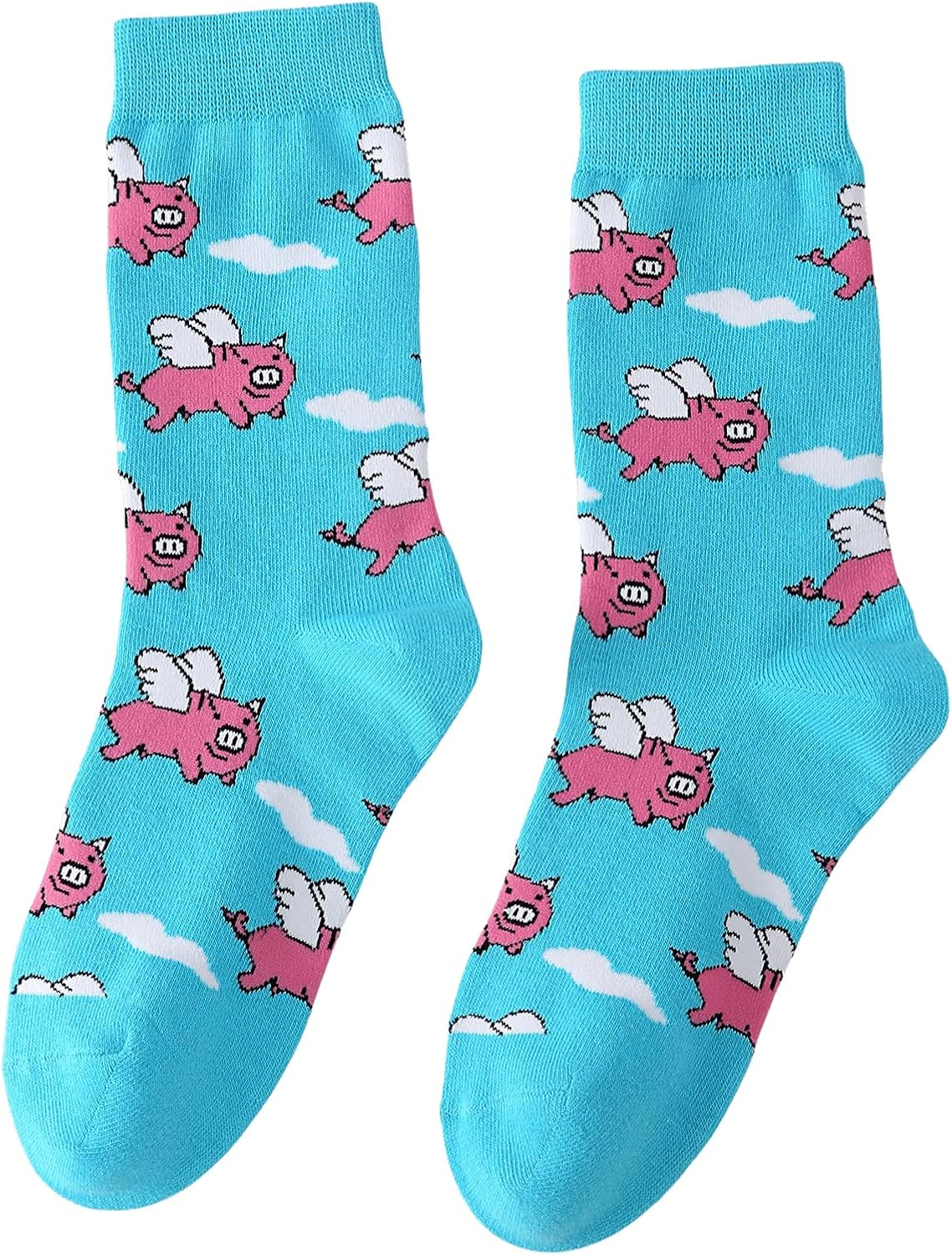 SHENHE Women's Cute Patterned Funny Crew Socks Pig Print