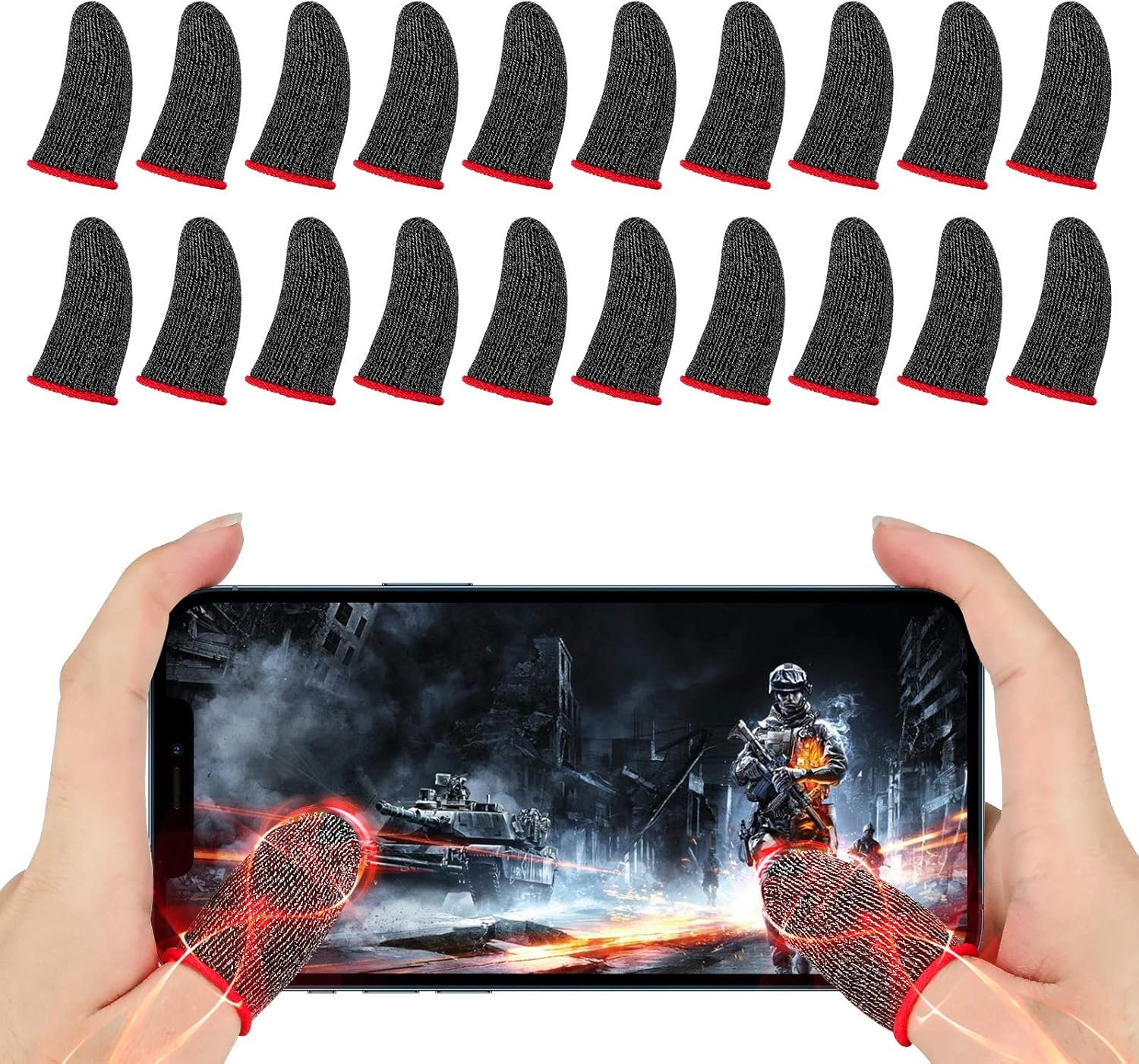 Newseego Finger Sleeve Sets for Gaming Mobile Game Controller Thumb