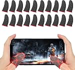 Newseego Finger Sleeve Sets for Gaming Mobile Game Controller Thumb Sleeves [20 Pack], Anti-Sweat Breathable Touchscreen Sensitive Aim Joysticks Finger Set for Rules of Survival/Knives Out (Red)