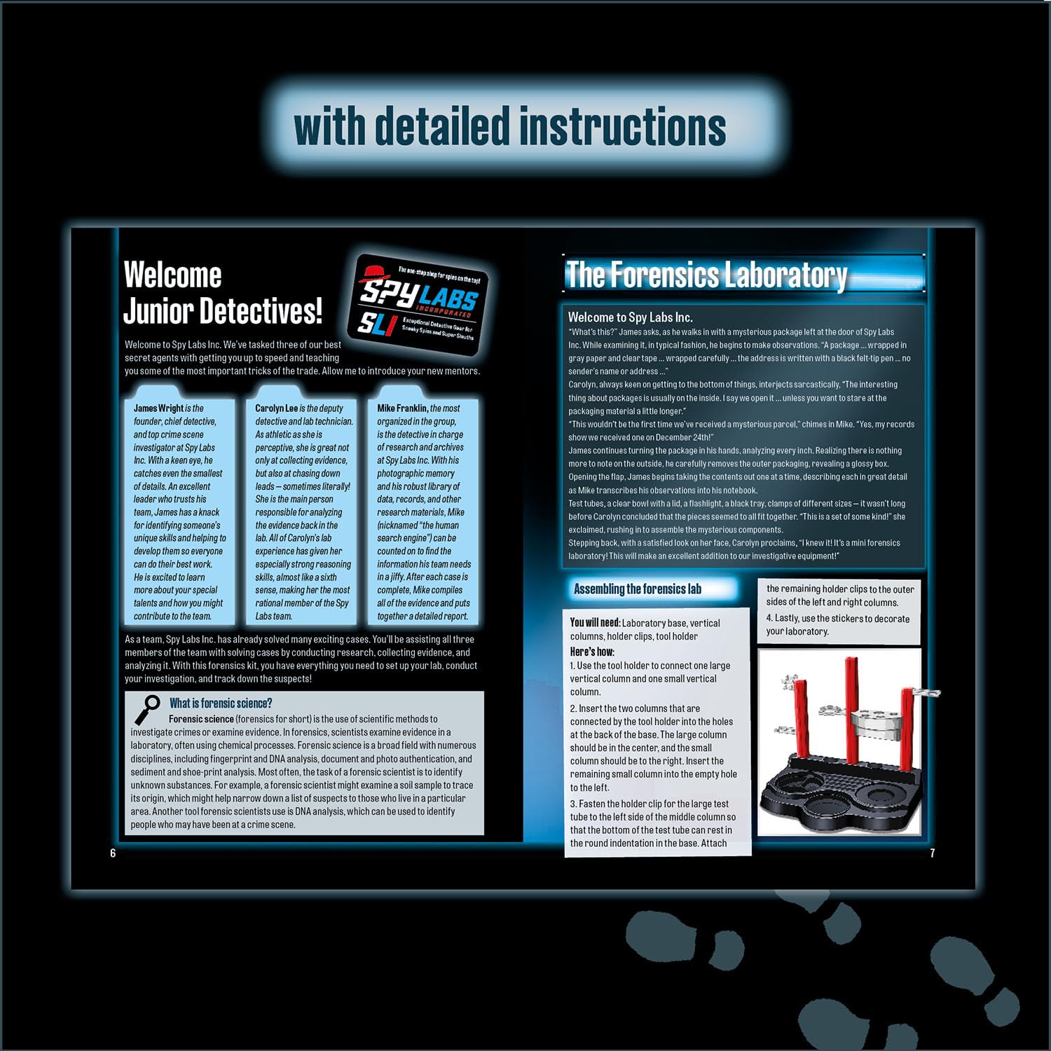 KOSMOS 617240 Spy Labs Incorporated Forensic Incorporated Investigation Kit de Laboratoire de détection, Analyse des preuves et des étuis de Solution, Jouets de détection pour Enfants, Instructions