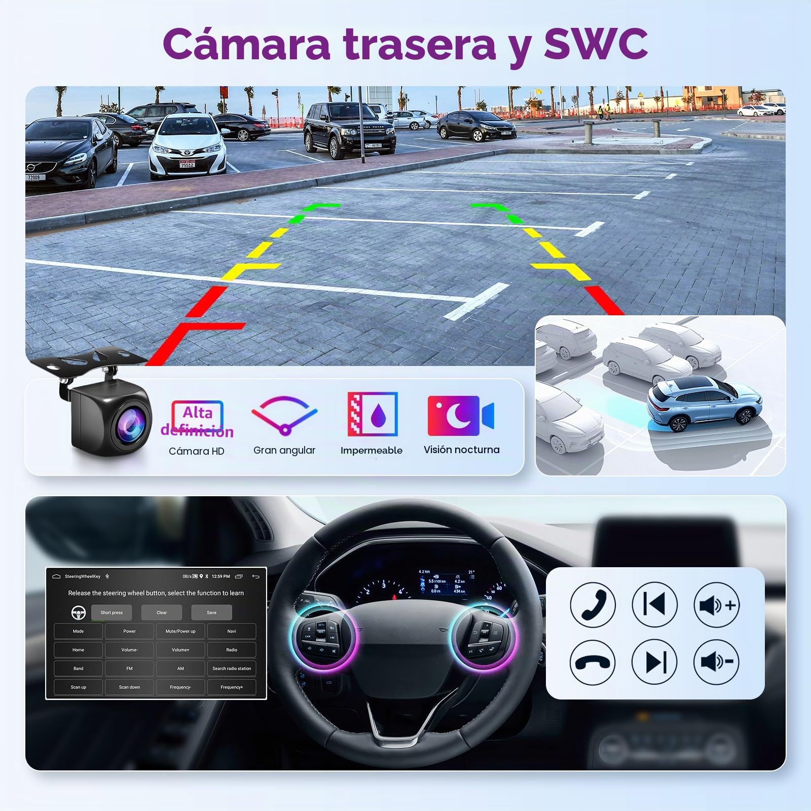 2GB+64GB Android Radio para FIAT Fiorino/Qubo/Citroen Nemo/Peugeot Bipper con Carplay Android Auto, Hodozzy Radio Coche con Pantalla Táctil de 7 Pulgadas con GPS WiFi Bluetooth DSP FM/RDS con Cámara