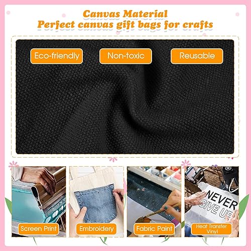 Vista 66 de Amylove 24 mini bolsas de lona en blanco para sublimación, reutilizables, para comestibles, equipaje de bricolaje, para fiestas incluso