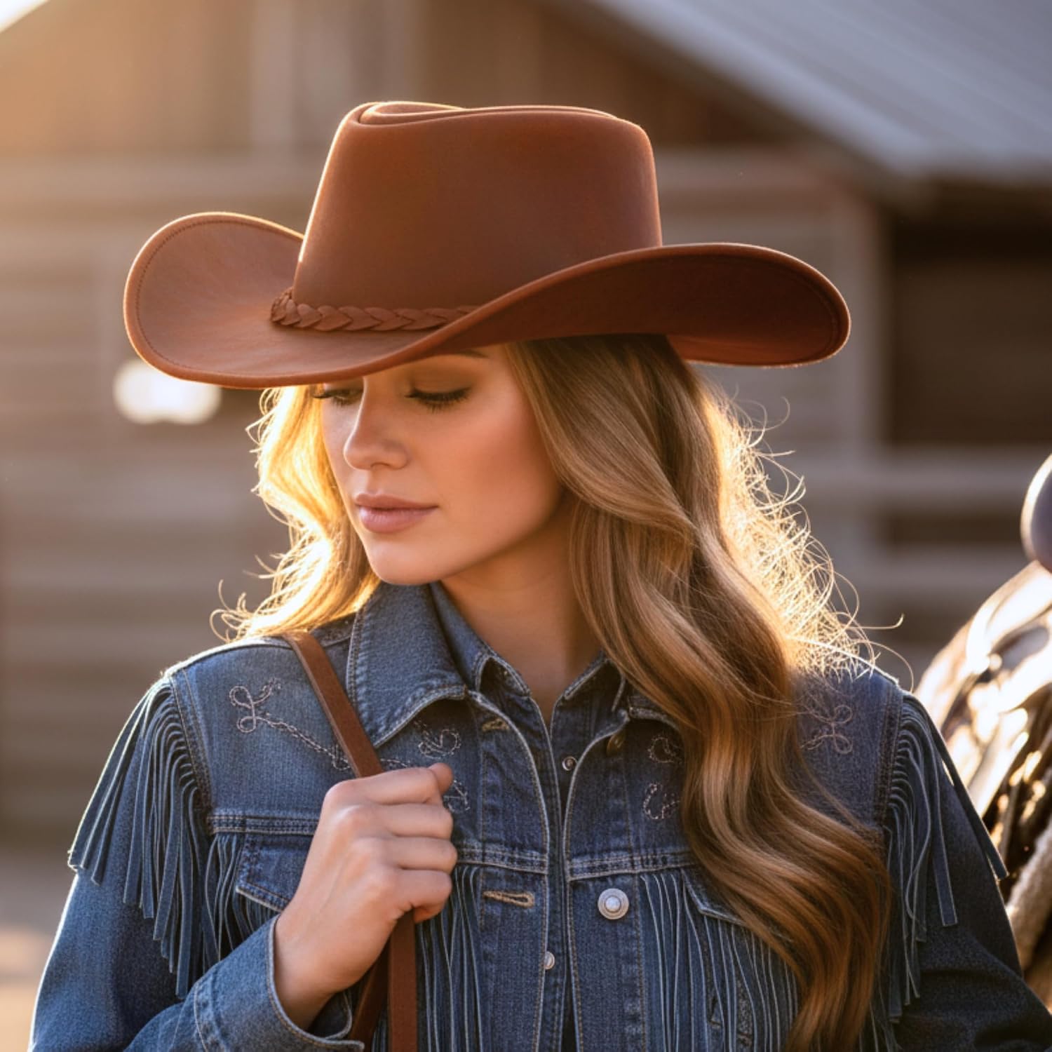 RESISTANCE Premium Australian Style Leather Cowboy Hat | Shapeable Outback Hat for Men and Women