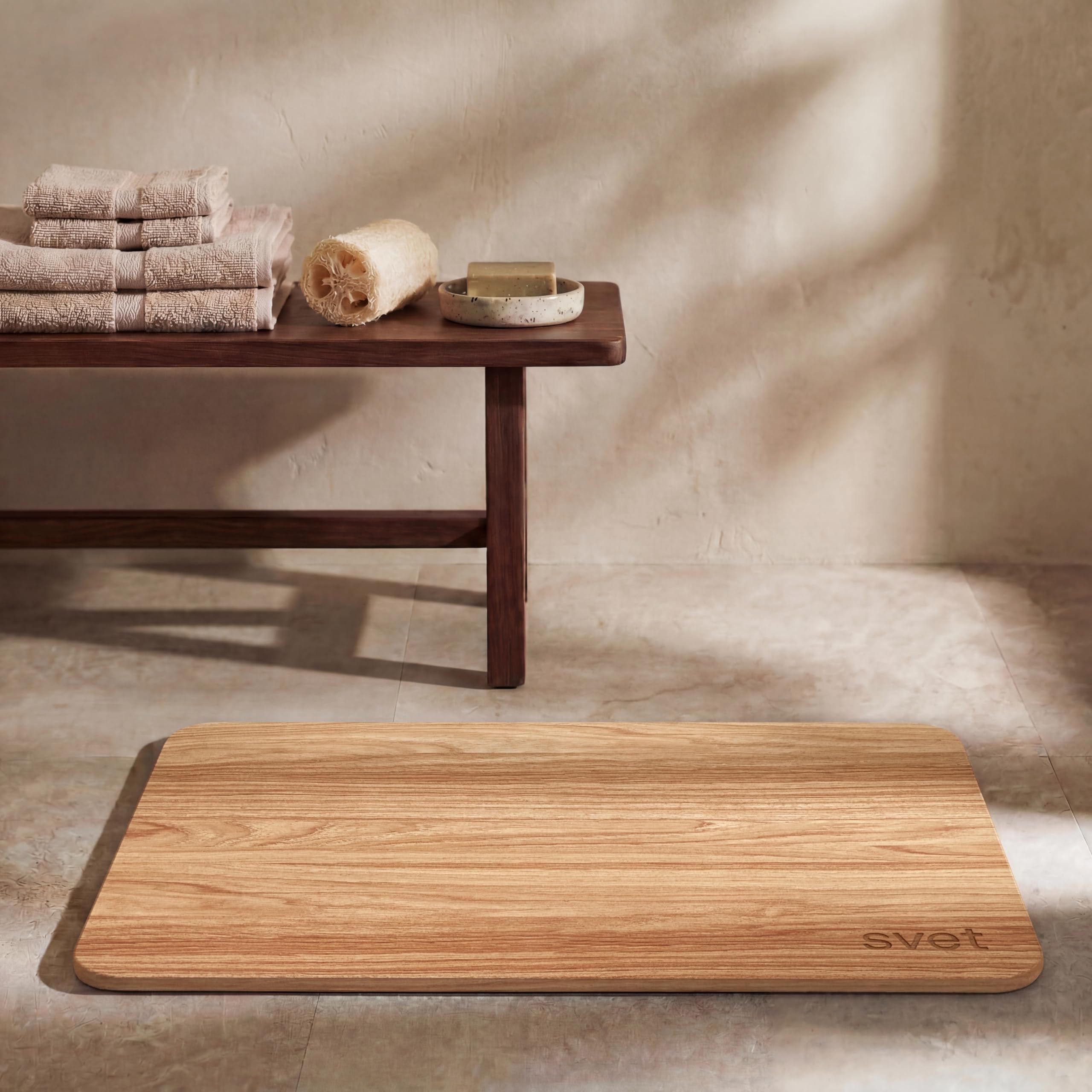 Svet - Alfombra Diatomita Baño - Secado Rápido y Ultra Absorbente, Antideslizante, Antibacteriana y Antihongos, Alfombrilla Baño Diatomita de Piedra. (Mármol Clásico) — view 15