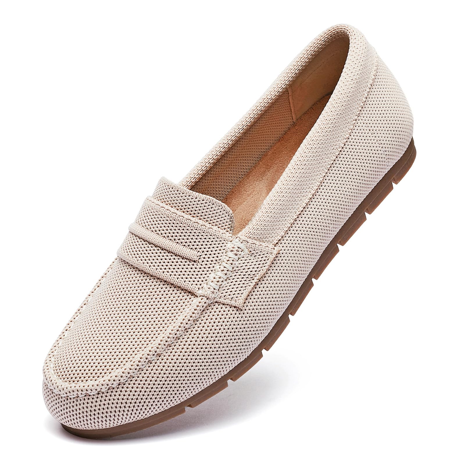 Loafers for Women Comfortable Dressy Casual Work Flats Lightweight & Breathable Slip On Walking Shoes Knit