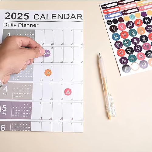 Miniatura 5 de Calendario de póster de 29.21 x 20.66 pulgadas, calendario de pared 2024, borrable, grande, borrado en húmedo y seco, laminado de 12 meses,