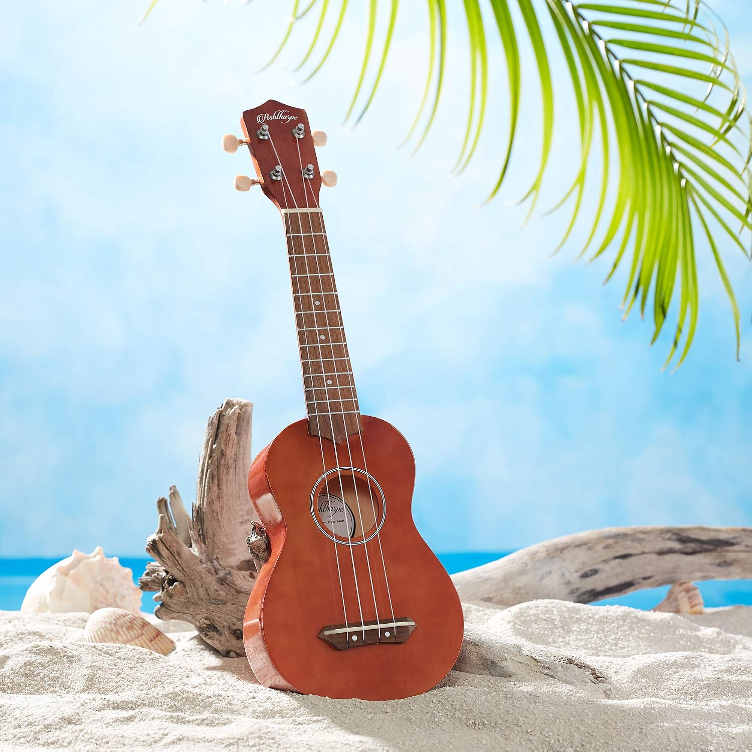Ashthorpe Soprano Ukulele Bundle (Mahogany) - 21-Inch Uke Beginner Starter Kit with Gig Bag, Cloth, and Picks