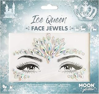 Face Jewels by Moon Glitter - Festival Face Body Gems, Crystal Make up Eye Glitter Stickers, Temporary Tattoo Jewels (Ice Queen)