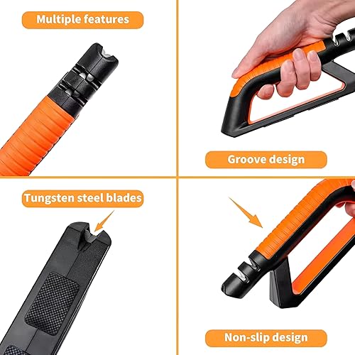 Miniatura 6 de Afilador de cuchillos manual de 4 etapas  Varillas de diamante, tungsteno, cerámica y afilado  Herramienta de afilado de cocina para cuchillos de