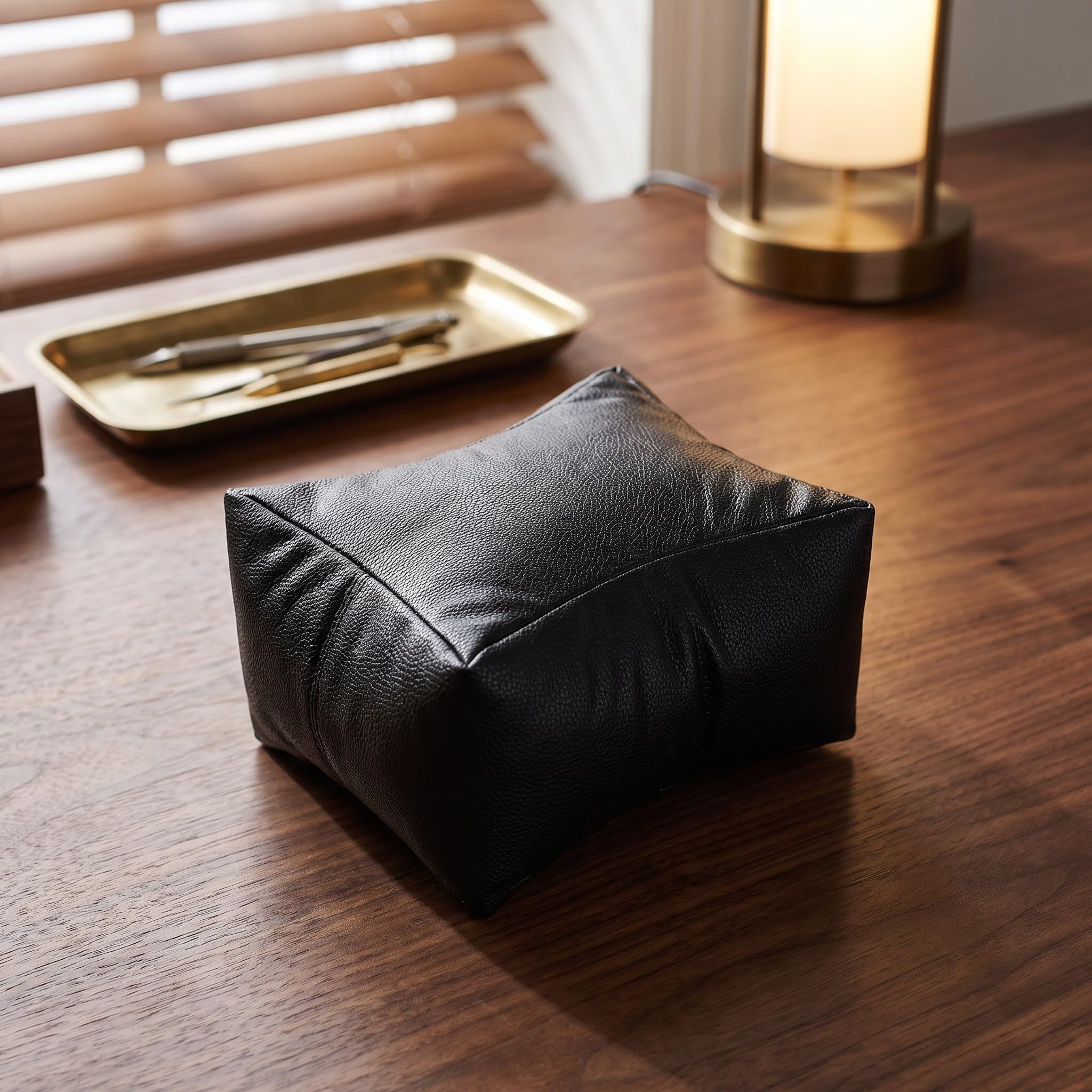 Zerodeko 2 reposabrazos portátiles para uñas, almohada de mano de cuero