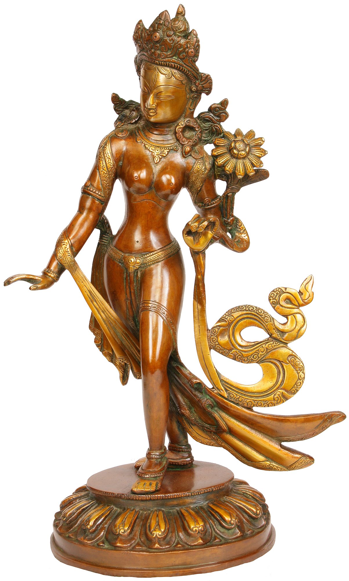 Statue de Tara de style indien en laiton pour creer un coin zen et apaisant dans votre salon