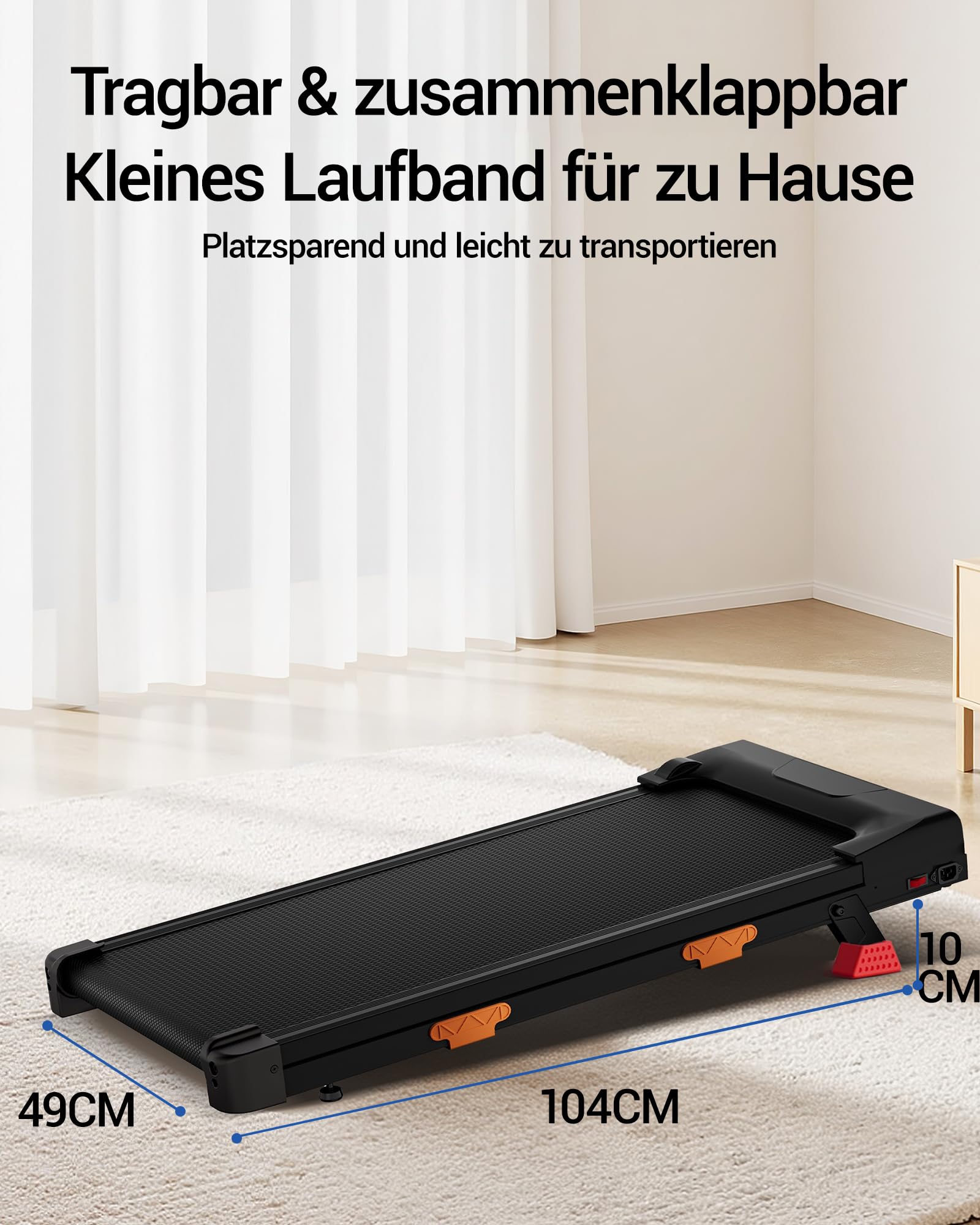 UMAY Laufband für Zuhause klappbar, Laufband mit Steigung für Zuhause 15%, Walking Pad mit Steigung max. Belastung 136 kg, Fernbedienung und LED-Anzeige