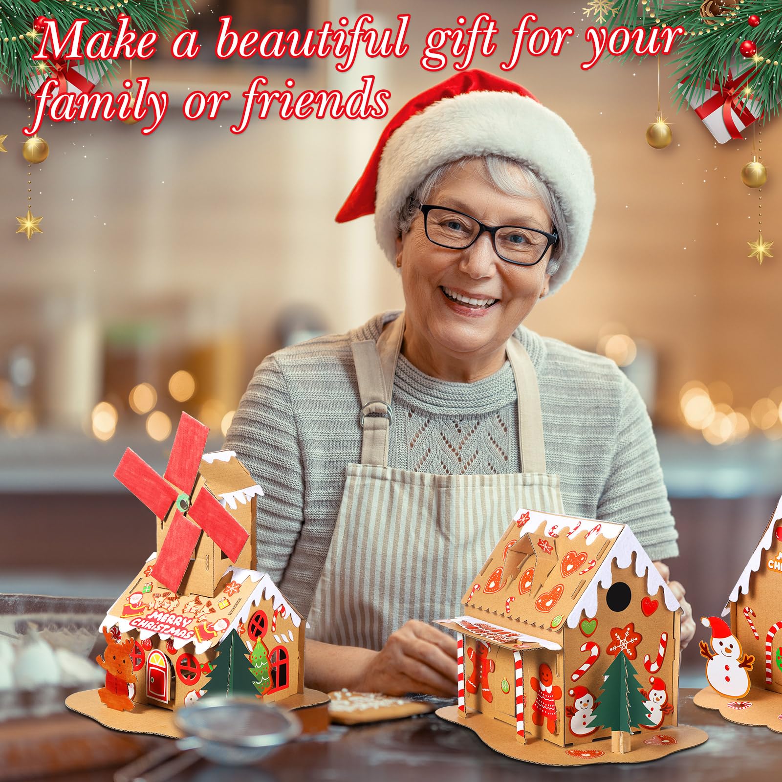 Snapklik.com : Libima 12 Set Gingerbread House Kit Bulk Christmas ...