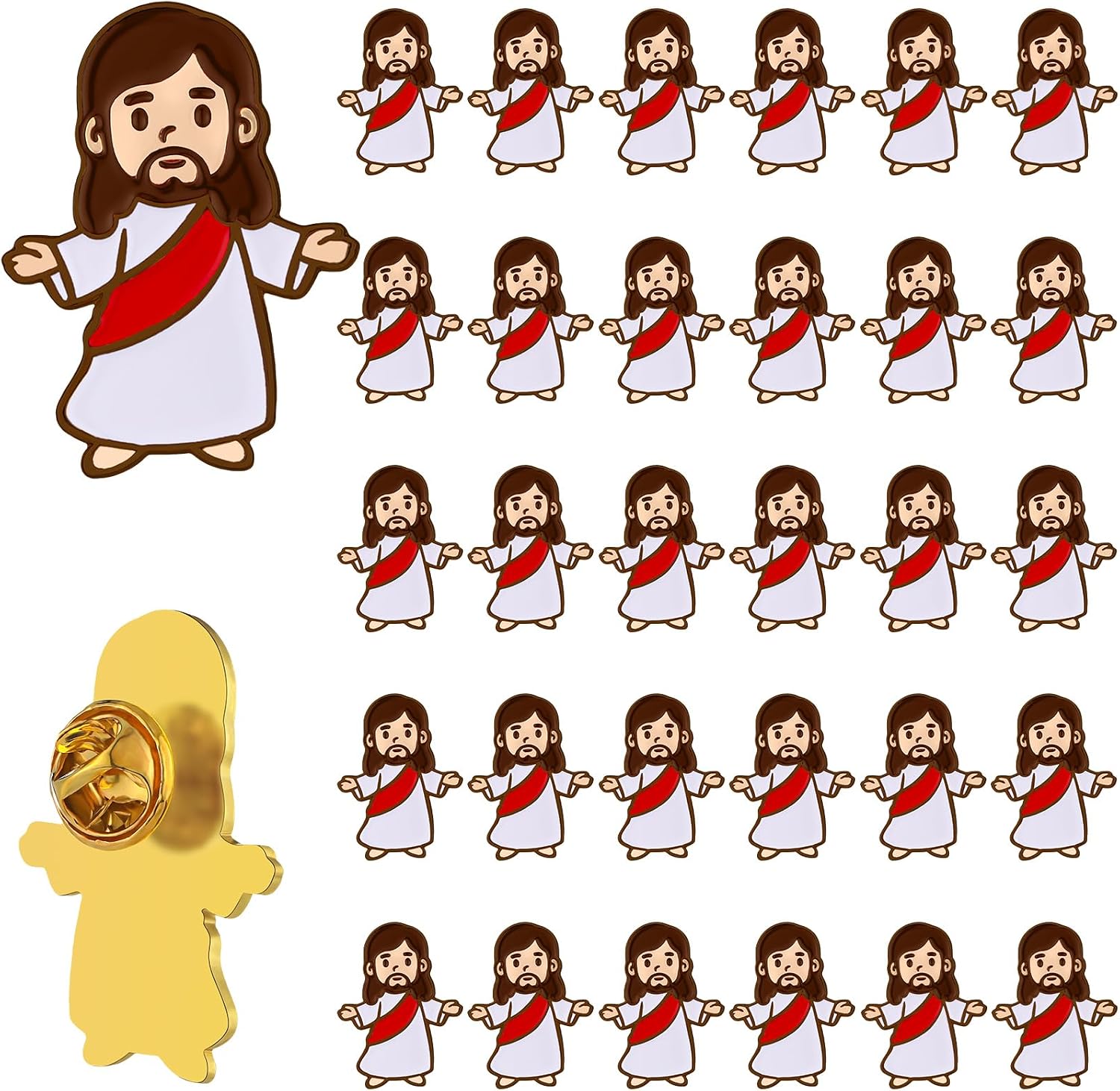 Canlierr 30 Pcs Easter Mini Jesus Pin Bulk Christian Enamel Lapel Pin Religious Gift Church Sunday School Baptism Party Favor