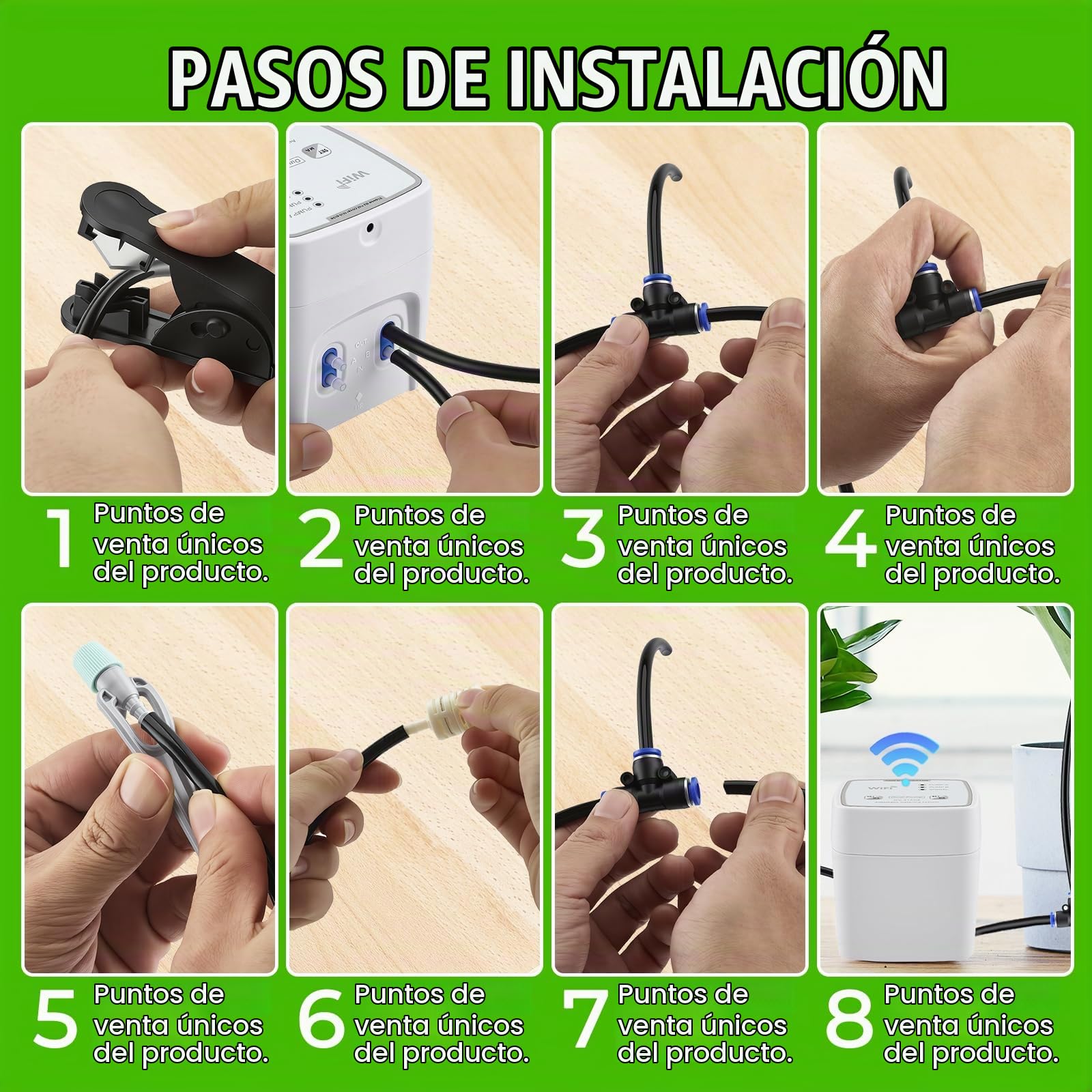 Sistema de riego automático WIFI, sistema de riego por goteo a través de la aplicación, riego automático para hasta 20 plantas de interior, modo automático/manual/inteligente, riego automático en