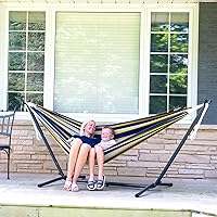 Vista 5 de Vivere - Hamaca doble de algodón, 450 libras de capacidad, incluye bolsa de transporte de primera calidad, Serenity