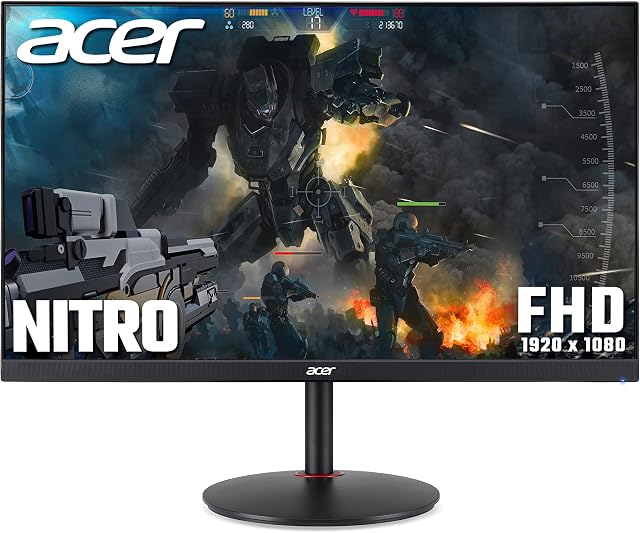 Acer Nitro XV270Pbmiiprfx 27 inch Full HD Gaming Monitor (IPS Panel, FreeSync, 165Hz (OC), 1ms, HDR 10, Height Adjustable Stand, DP, HDMI, Black)