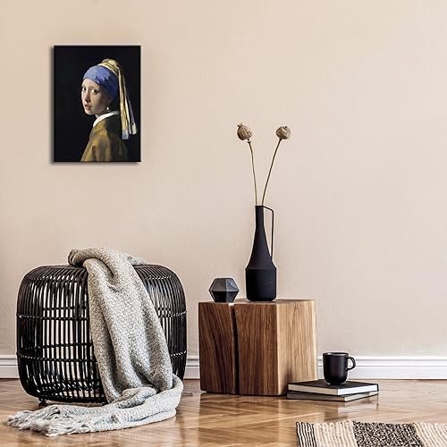 Miniatura 3 de Wieco Art Jan Vermeer - La niña con un pendiente de perlas de pintura al óleo de reproducción de pinturas al óleo, impresión en lienzo, impresiones