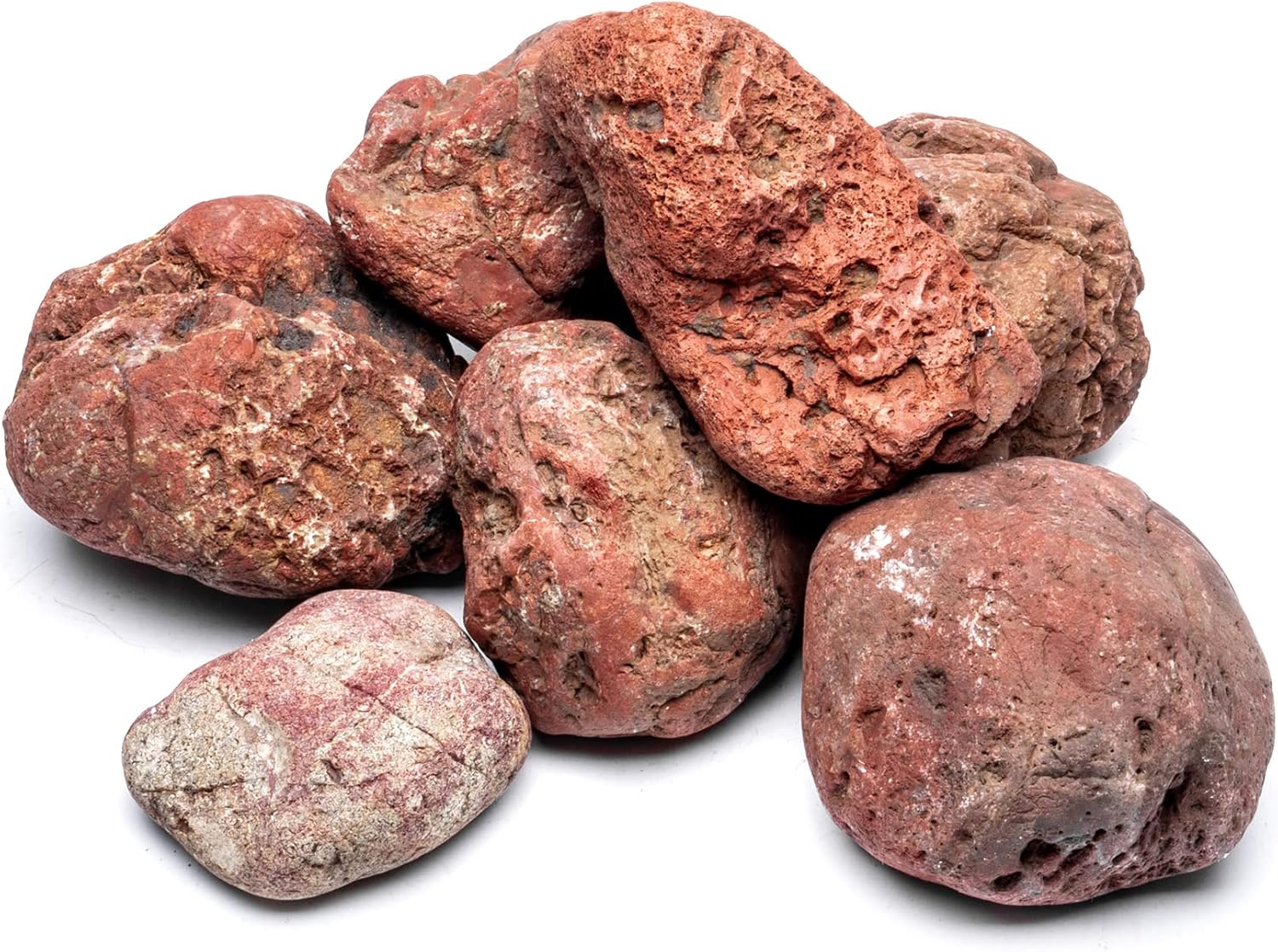 SubstrateSource Natural Stone for Aquarium, Terrarium, Paludarium, Reptile Enclosures - Set of Decorative Rocks for Landcapes, Aquascaping, Fish Tank Decor (Blood Stone, 5 Pounds)