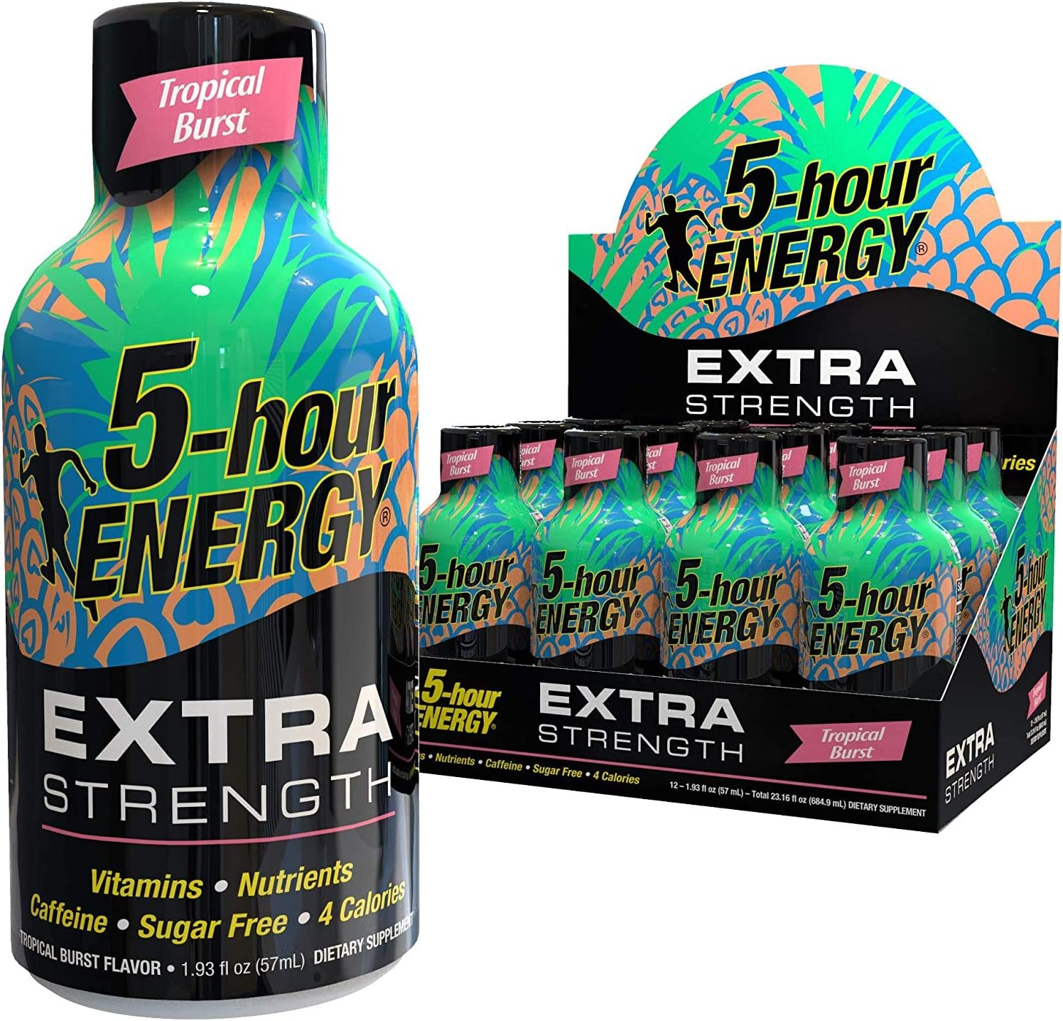 Zill 5-Hour Energy Shot, Extra Strength, Tropical Burst (1.93 oz, 24 pk.)
