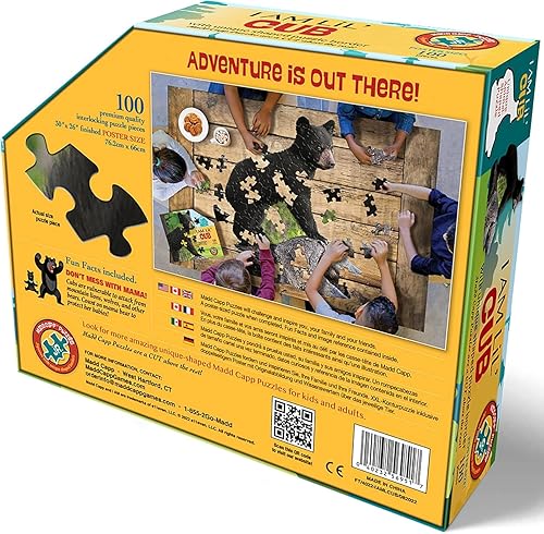 Miniatura 5 de Madd Capp Lil Cub - Rompecabezas de 100 piezas para edades de 10 años en adelante, borde único en forma de animal, tamaño de póster, corte aleatorio