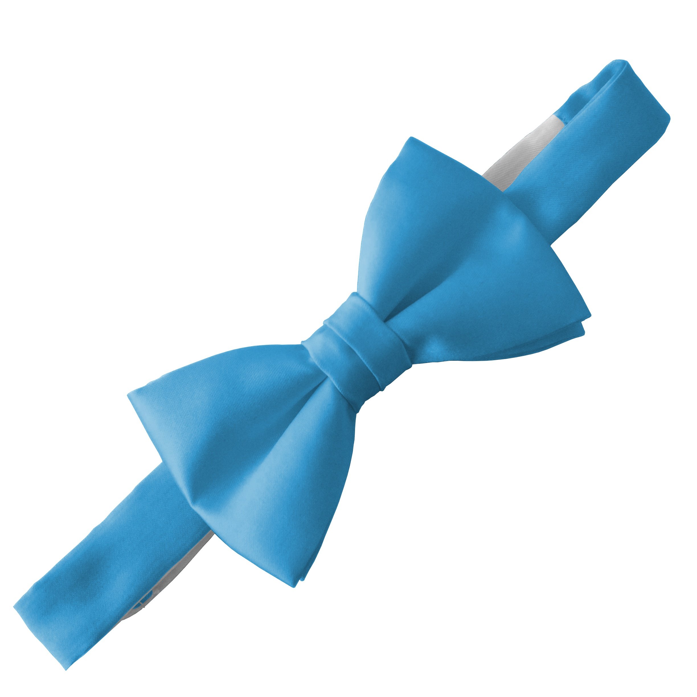 Great British Tie Club Men's Turquoise Satin Bow Ties (Turquoise)