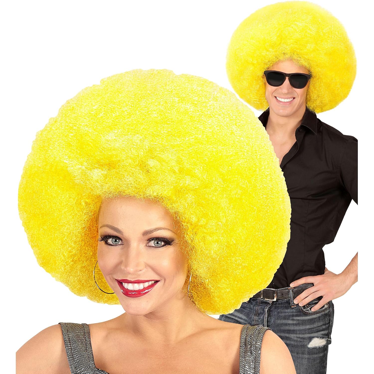 Widmann Top quality YELLOW OVERSIZED AFROWIG in polybag -
