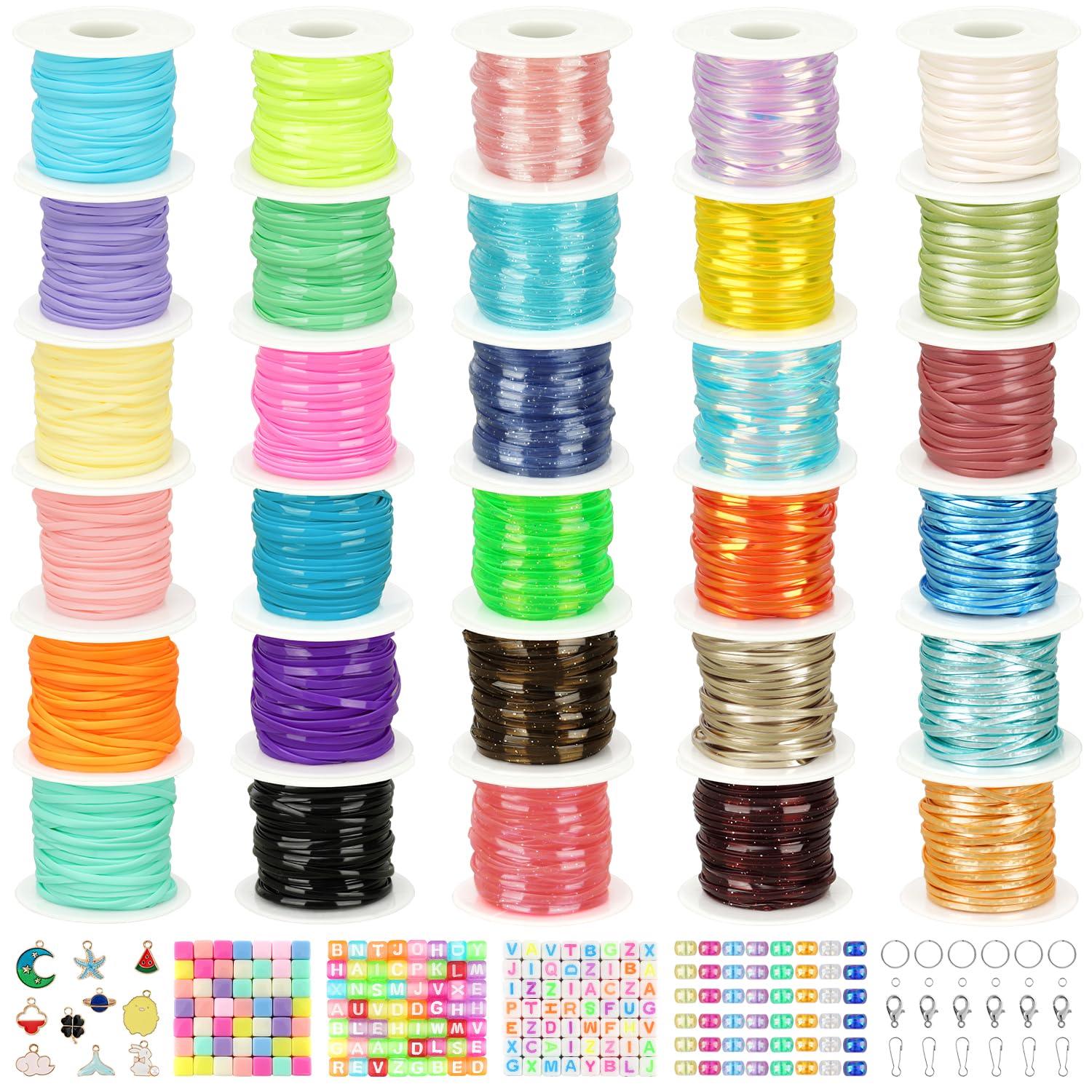 Amazon.com: KAMJUNTAR Lanyard String Kit, 30 Rolls Gimp String
