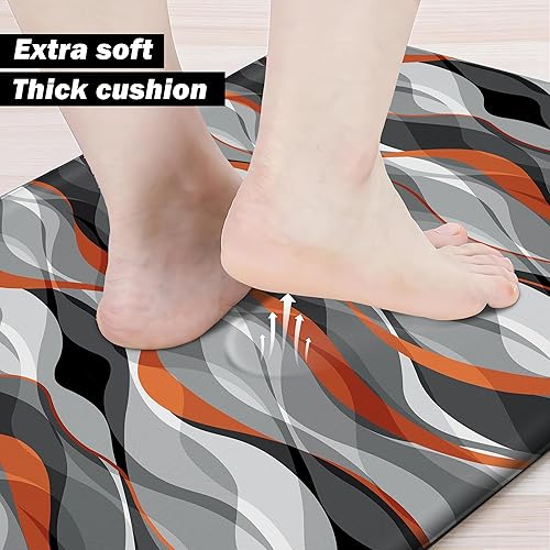 Vista 82 de weesire Alfombra de cocina verde antifatiga para el suelo de la cocina, alfombras de cocina, verde salvia, floral, hierbas, espuma viscoelástica