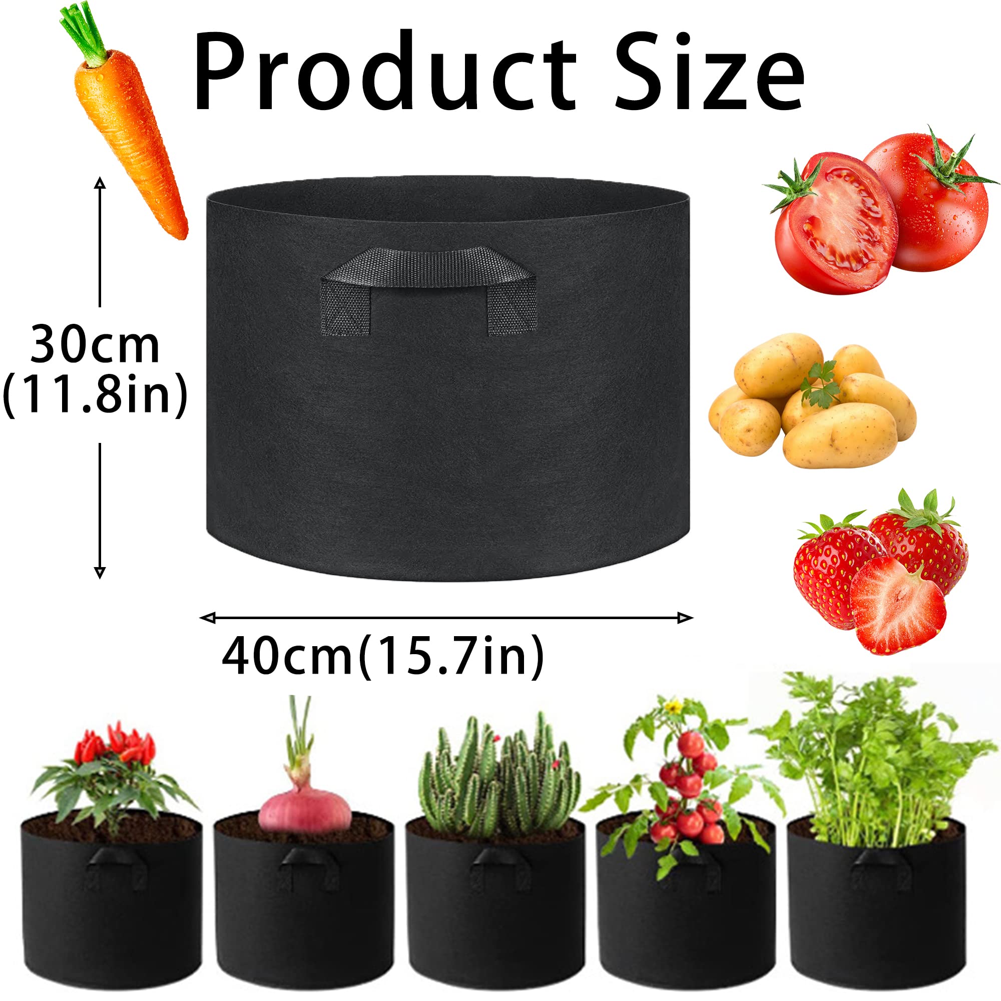NMM Borsa Per Coltivazione 400 Galloni | Tessuto Non Tessuto Con Manici | Per Patate, Pomodori E Ortaggi - 6