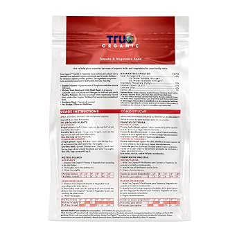True Organic Tomato & Vegetable Food Organic Fertilizer for Superior Harvests with 6% Calcium 8lb Bag Covers 140 sq. ft.