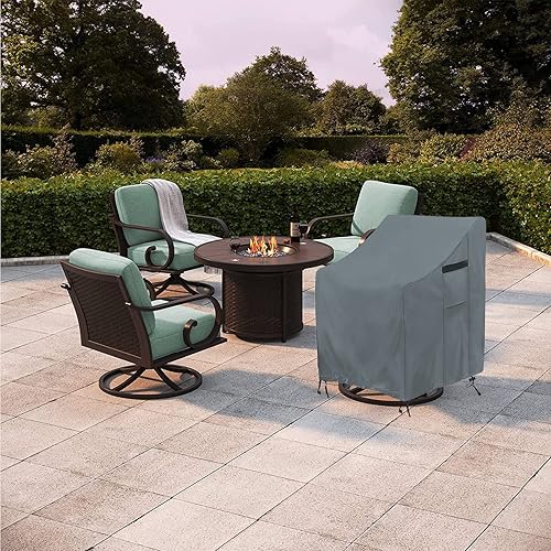 Miniatura 6 de Fundas para sillas de patio, fundas giratorias para silla de salón al aire libre, paquete de 4 (30 pulgadas de largo x 34 pulgadas de ancho x 38.5