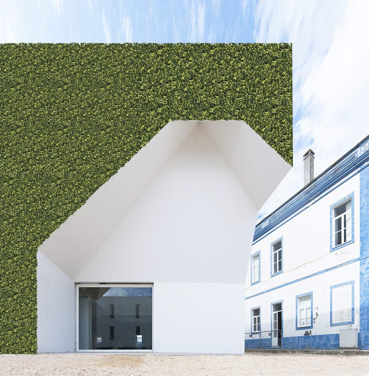 SunnyRoyal 1 Pcs 20"x20" Artificial Boxwood Panels Grass Wall Greenery Backdrop Decor Privacy Hedge Fence Screen for Outdoor Indoor Backyard Garden Decoration, Yellow Buxus