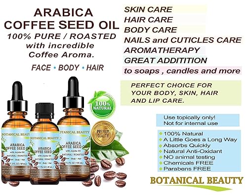 Miniatura 6 de Arabica Café Seed Oil 100 PureNatural Para Cara cuerpo y cabello Reductor De Arruga Anti- HinchazónDark Círculos Anti Celulitis 1oz- 30ml Por