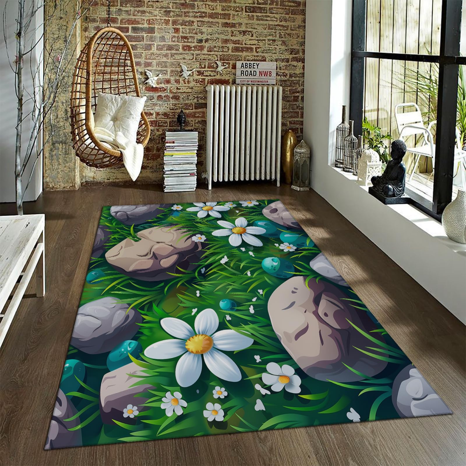Tapis de paysage antidérapant contre les glissades des enfants au sol