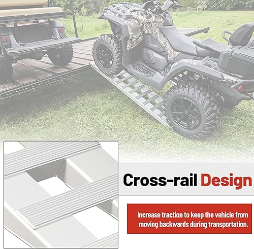 Miniatura 5 de HECASA Rampas de aluminio para remolque de 72 x 14.87 x 2.5 pulgadas, 6000 libras, rampa de carga universal para motocicleta, tractor, ATVUTV,