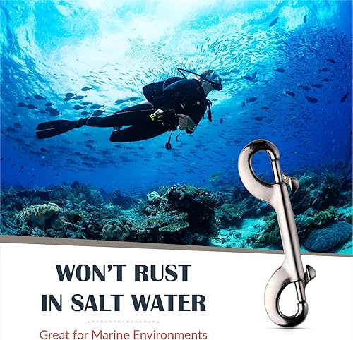 Miniatura 34 de Flourish Gancho a presión de perno de doble cara resistente, acero inoxidable, gancho multiusos de 4 pulgadas con aberturas de 1/2 pulgada, ideal