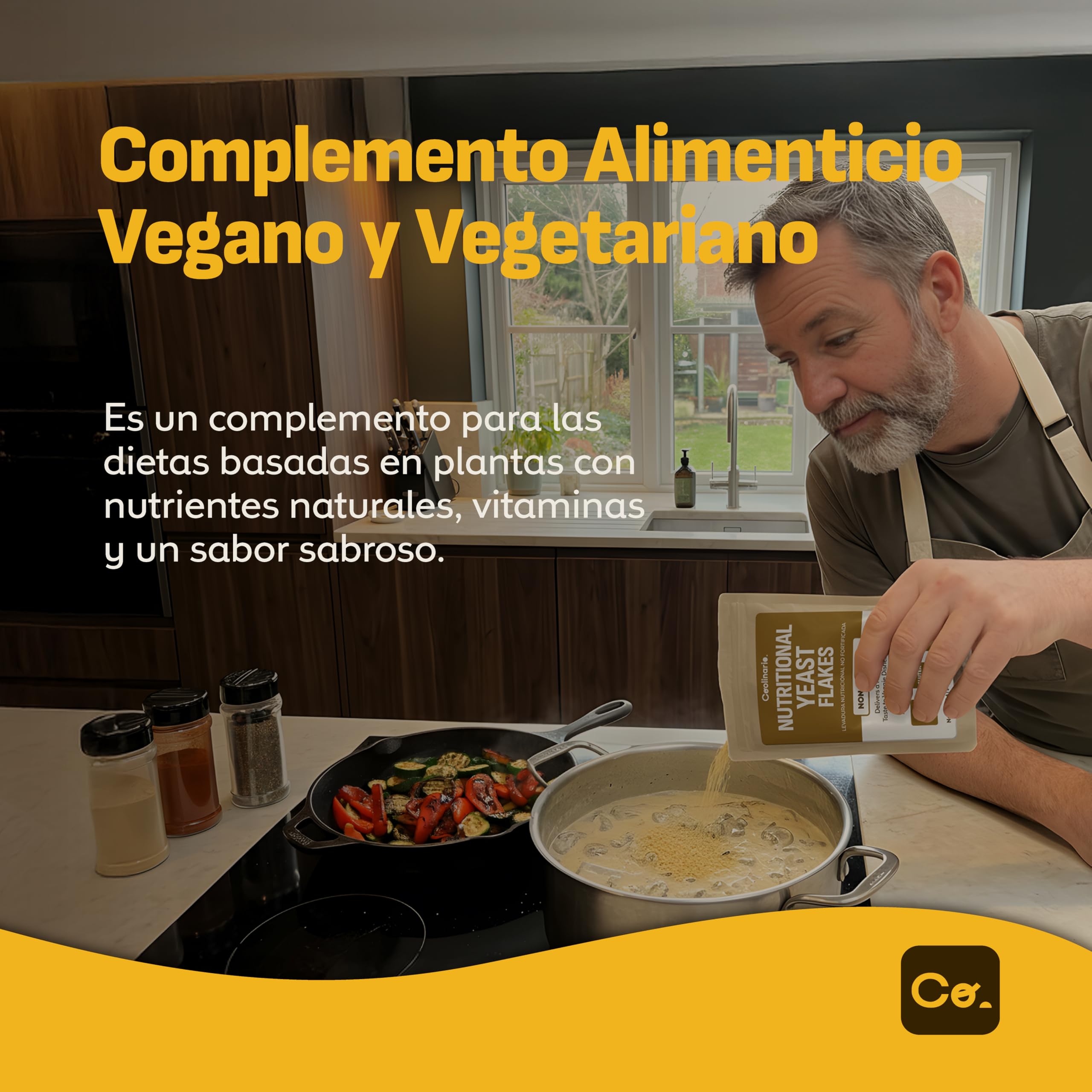 Coolinario Levadura Nutricional No Fortificada 56 g Condimento Vegano Alta Proteína Fibra Minerales
