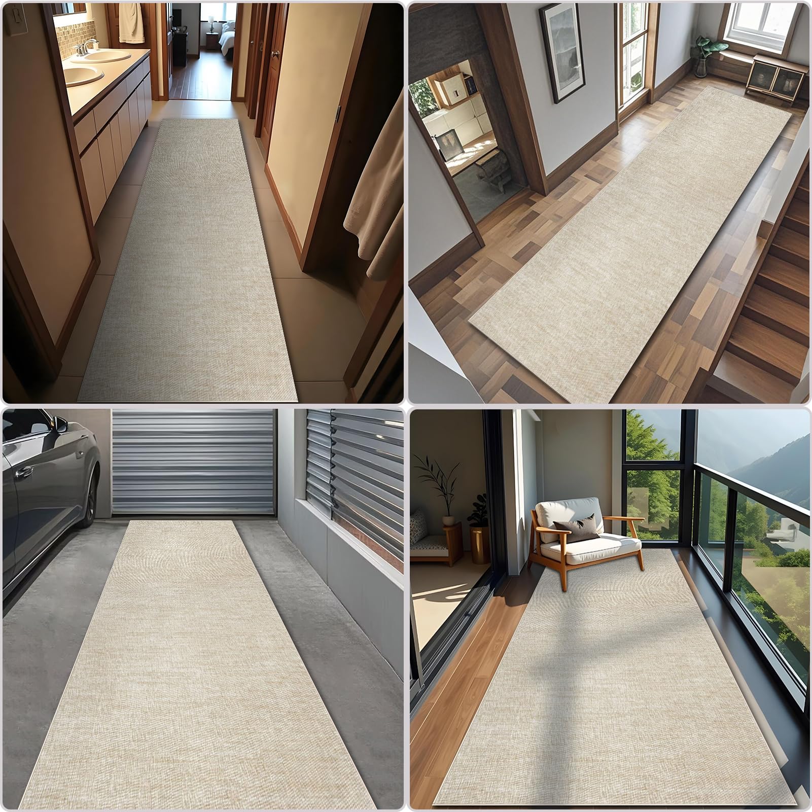 Teppich Läufer Flur 50 x 350 cm Küchenläufer rutschfest Waschbarer Teppich im Eingangsbereich Outdoor Teppich Teppiche für Bettvorleger Matte Schlafzimmer