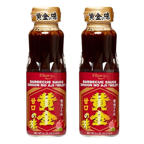 Producto de Japón Ebara Ogon No Aji Base de Frutas Yakiniku Salsa BBQ "Mild"  6.1 onzas líquidas  Paquete de 2