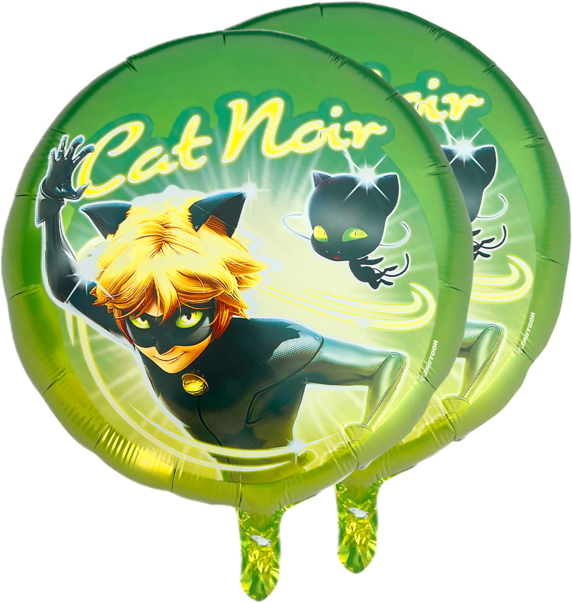 2 Pack Miraculous Ladybug Cat Noir 20" Large Helium Foil Birthday Balloons | Colorful Design for Miraculous Ladybug Party Supplies and Miraculous