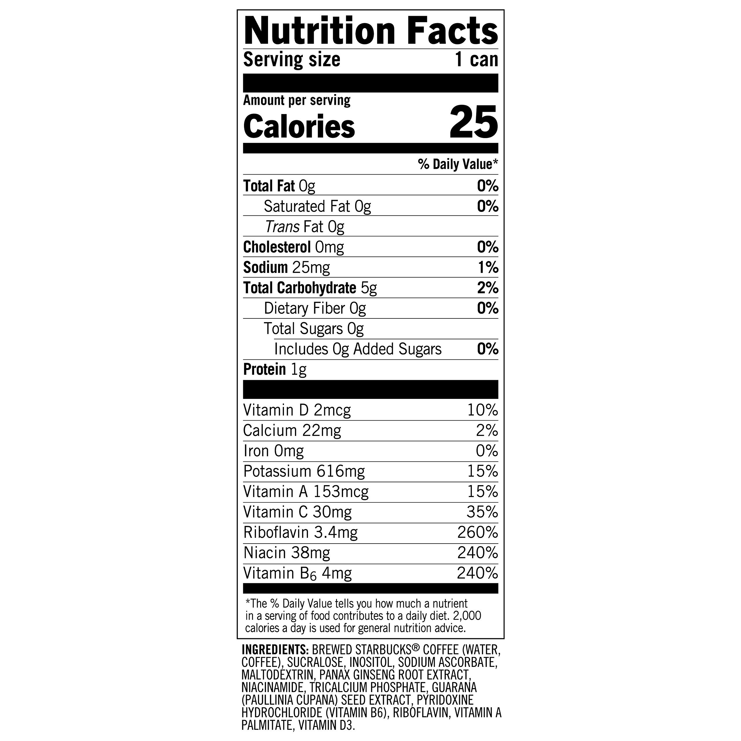 Starbucks Tripleshot Zero Sugar Energy Extra Strength Espresso Coffee