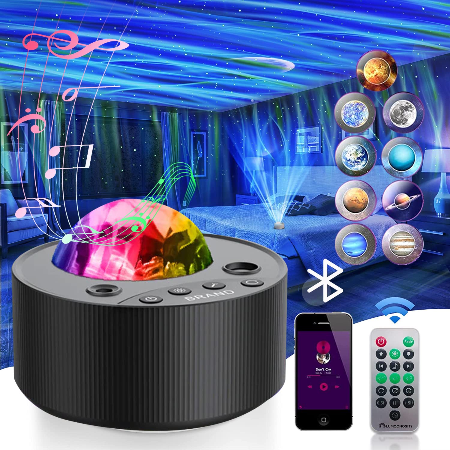 Star Night Light Projector - Starlight With Remote Control, Timer & Bluetooth Speaker, Aurora Borealis Galaxy Light For Bedroom, Kids