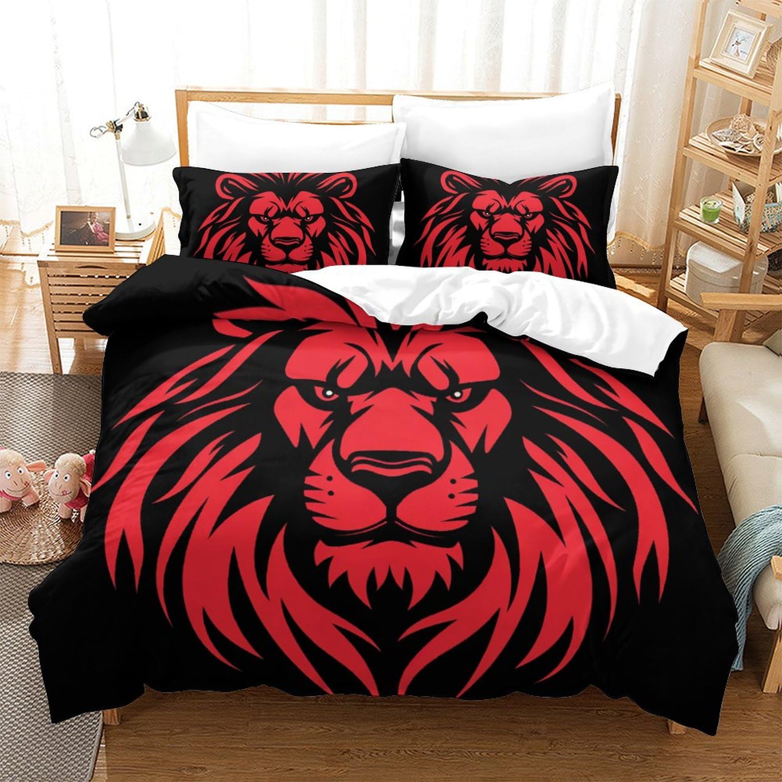 Housse de couette lion 3d pour transformer la chambre des enfants et ados