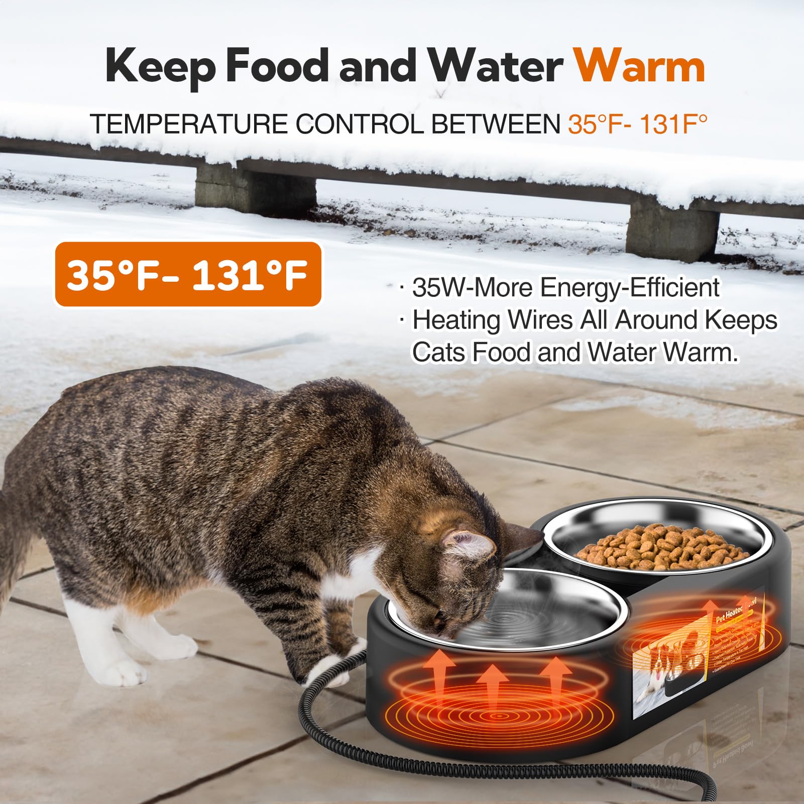 Cat Feeding Station Keep Feral Cats Warm Outdoor Dog Water Bowl