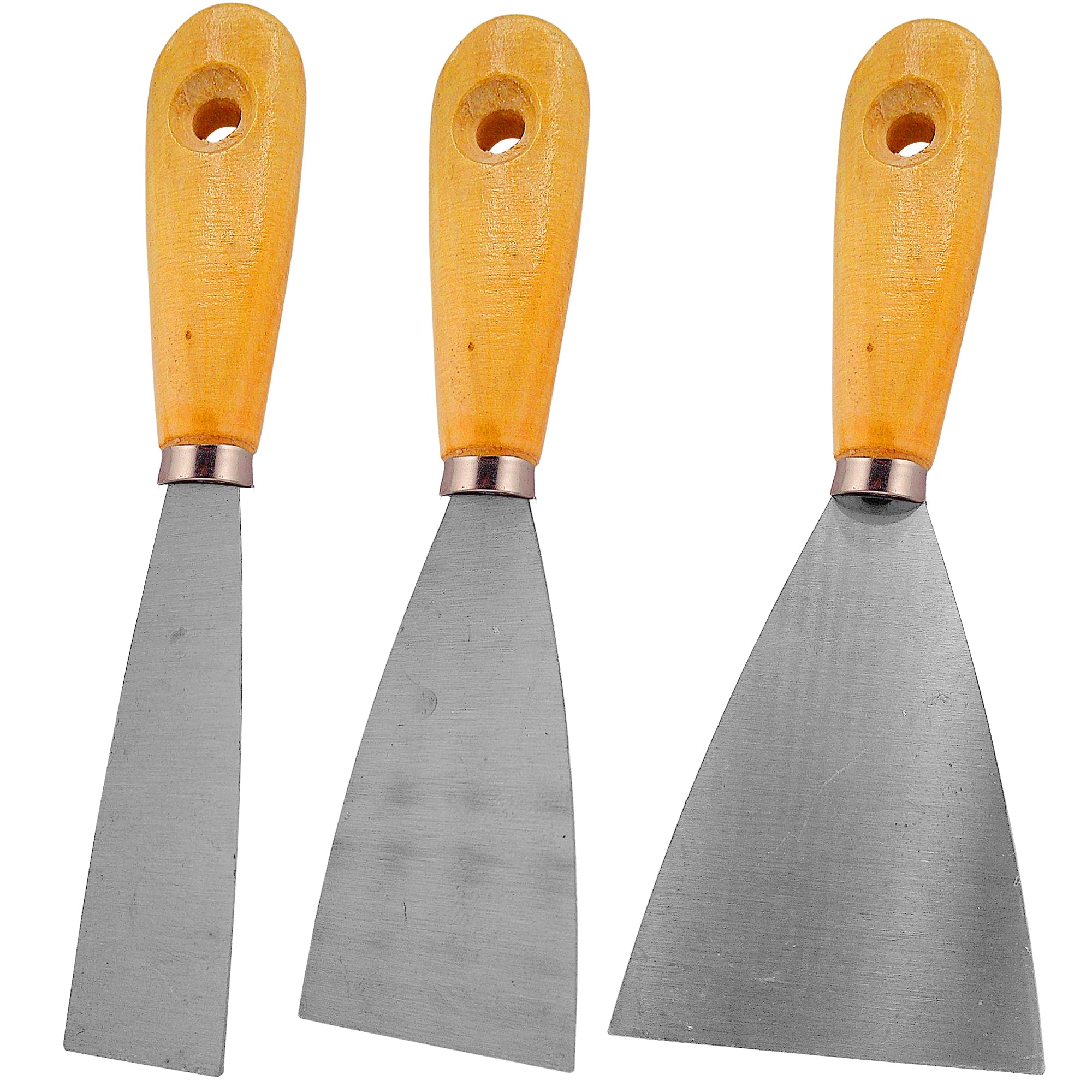G4gadget 3 Piece Wallpaper & Paint Scraper Tool Set – 1”, 2”, 3” Metal Blade Scrapers With Wooden Handle – Paint Removal Tool For Wallpaper Stripping, Plastering, Glass & Diy Decorating