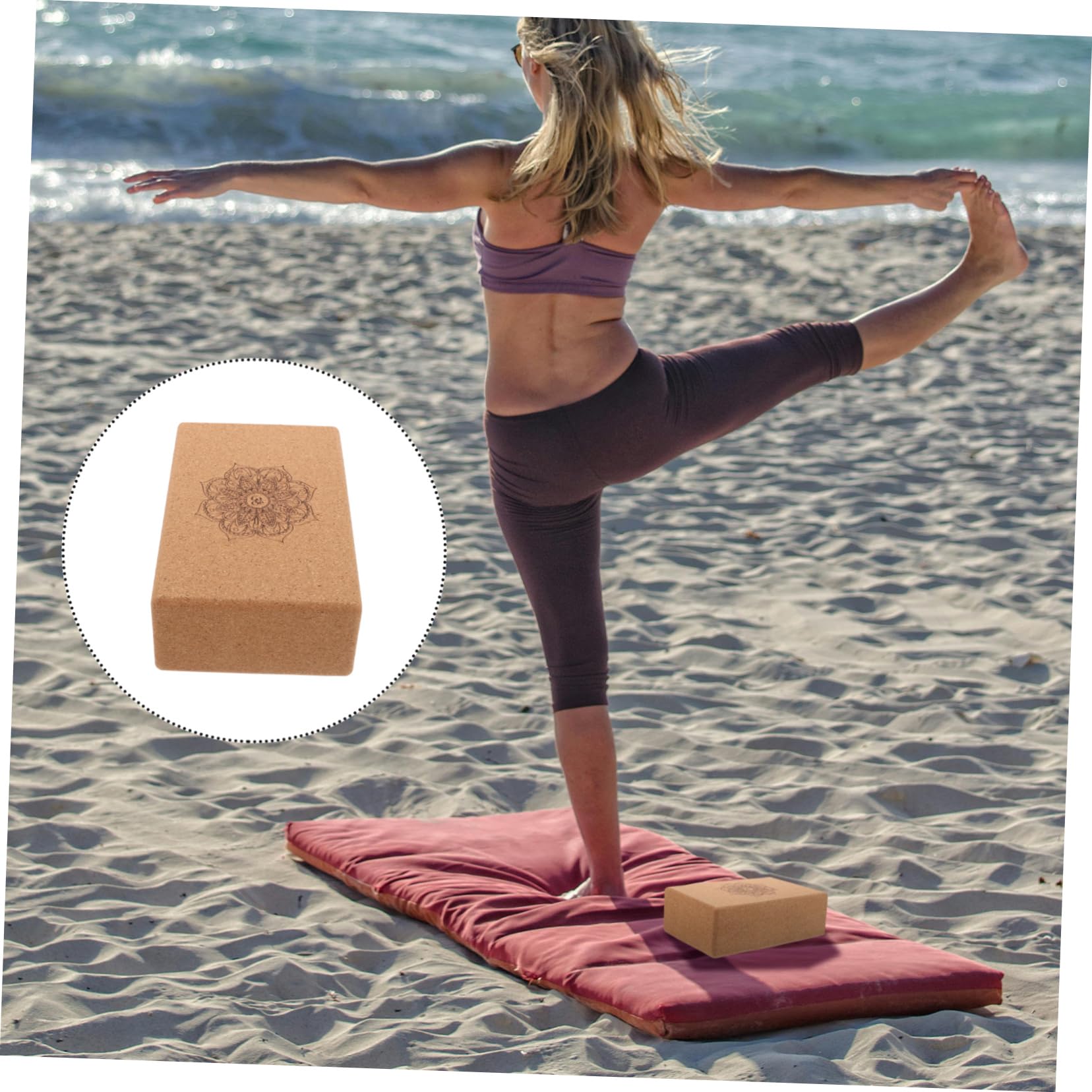 Sosoport Yoga Trainingsblock Kork Hochdicht Kompakt Druckfest Yogablöcke für Pilates Frauen Training Entspannung